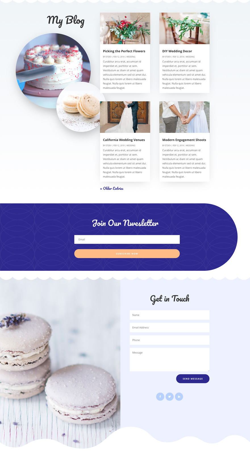 Cake Maker Blog Page Divi Layout By Elegant Themes