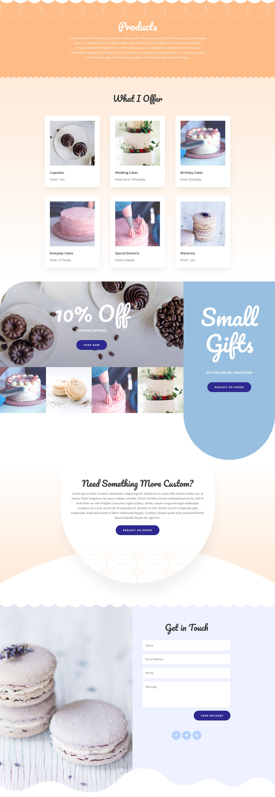 Cake Maker Services Page Divi Layout By Elegant Themes