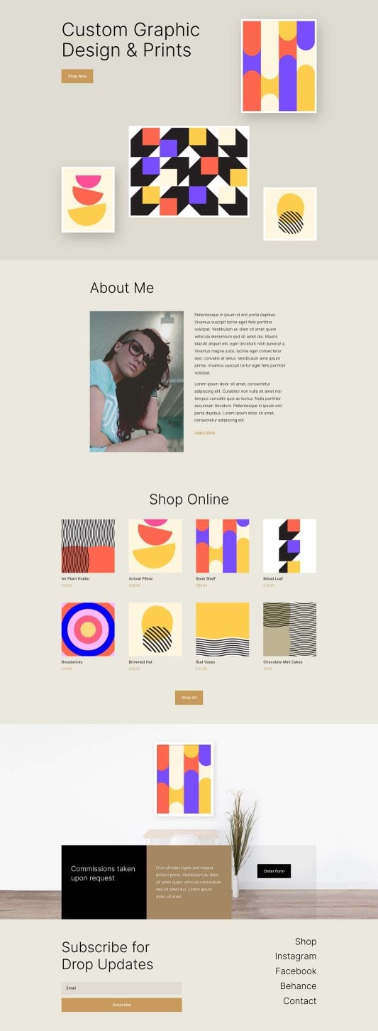 Print Designer Home Page by Elegant Themes