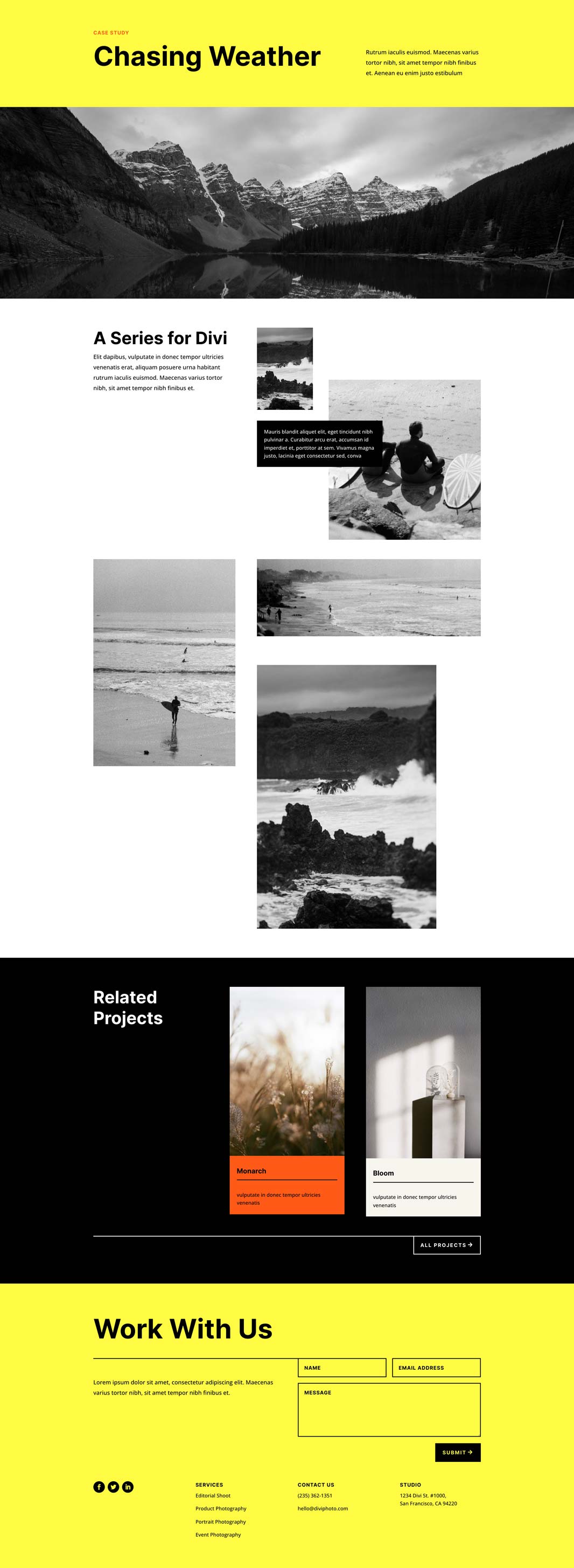 Photography Studio Project Page DiviFree