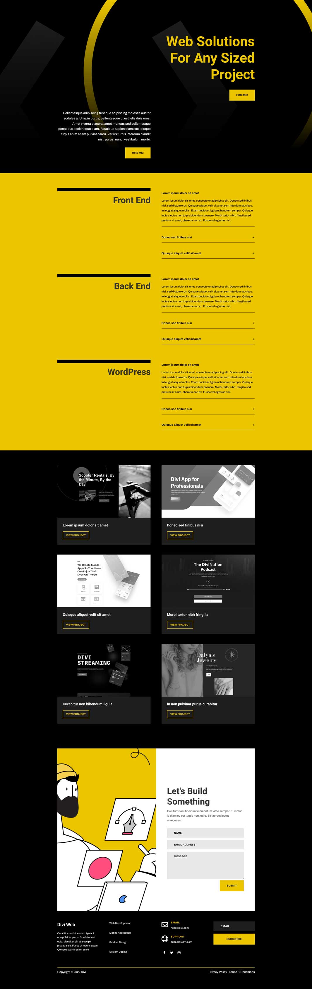 Web Developer Home Page Divi Layout by Elegant Themes