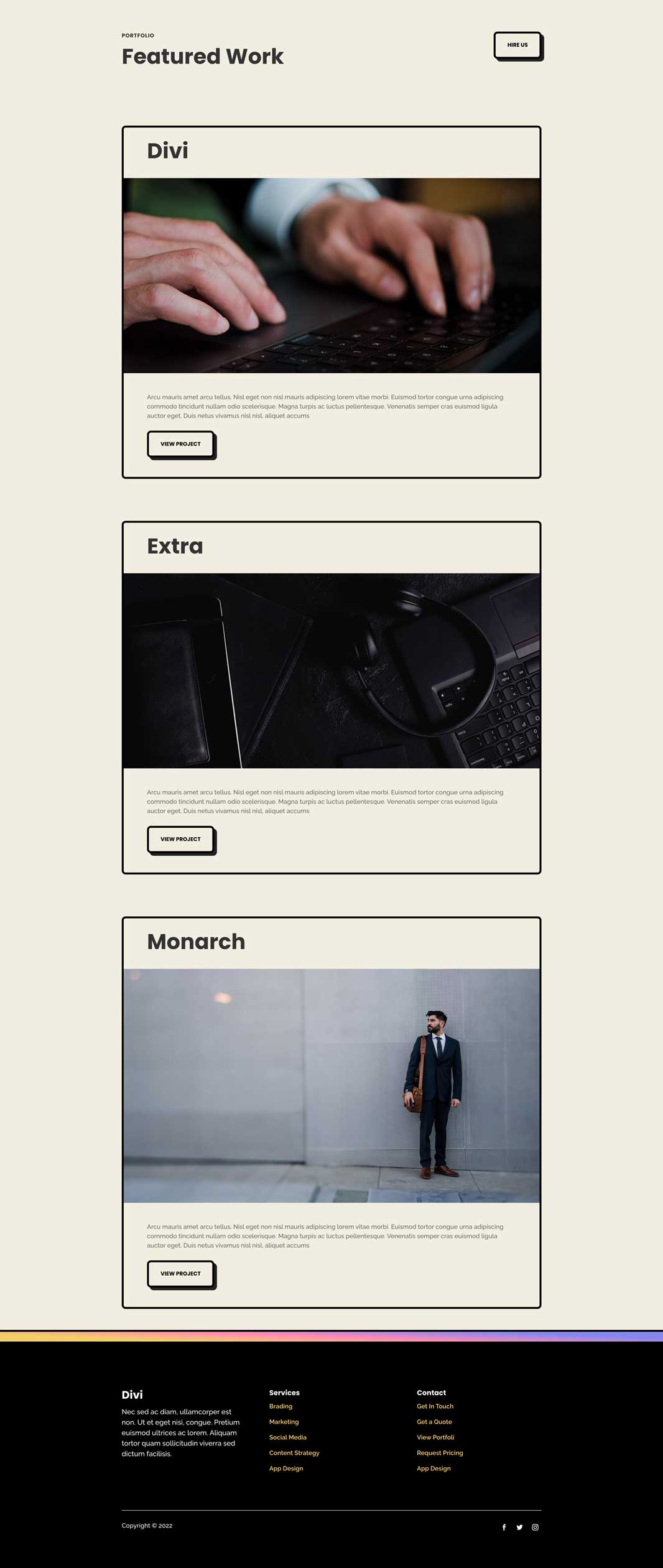 Marketing Agency Portfolio Page Divi Layout by Elegant Themes