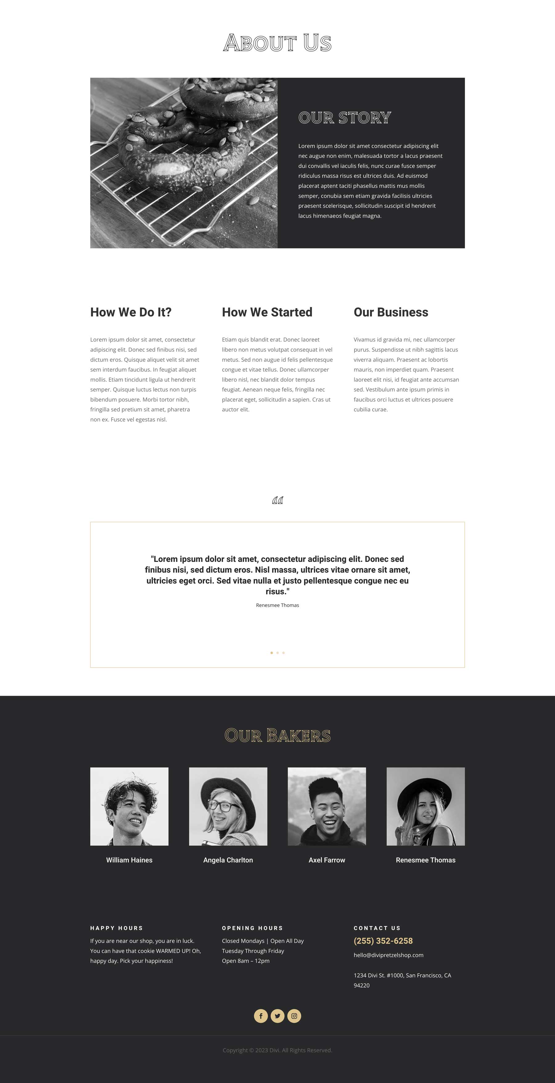 Bake Shop About Page Divi Layout By Elegant Themes Bake shop about page divi layout by elegant themes