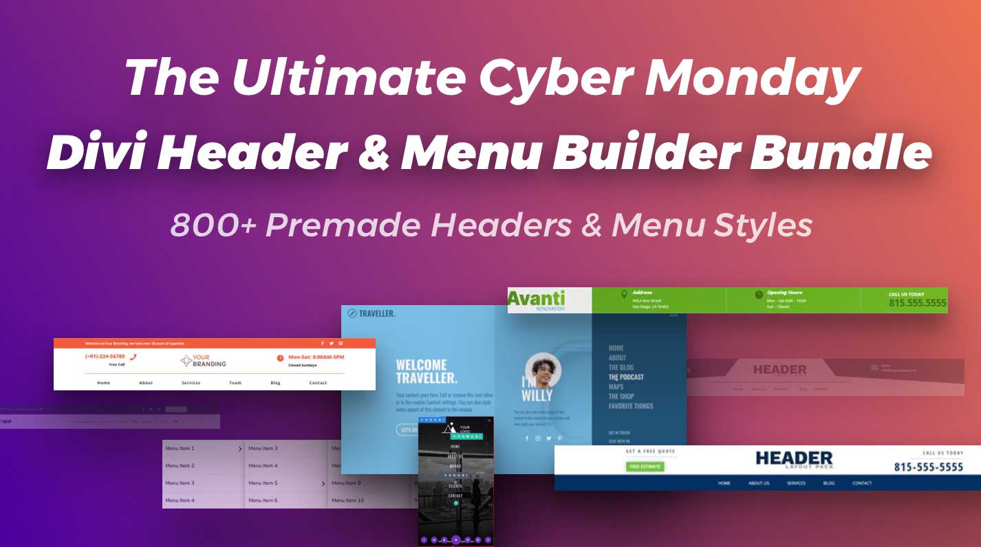 Ultimate Cyber Monday Header & Menu Bundle