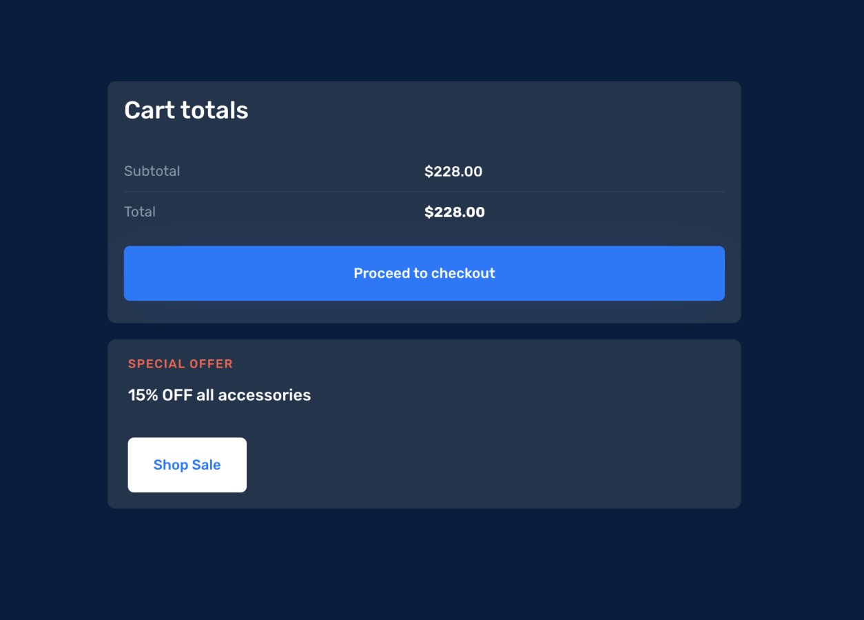 WooCommerce Cart Totals