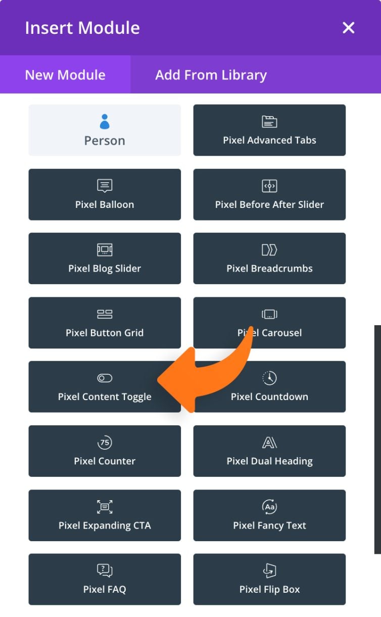 Content Toggle Screenshot 1